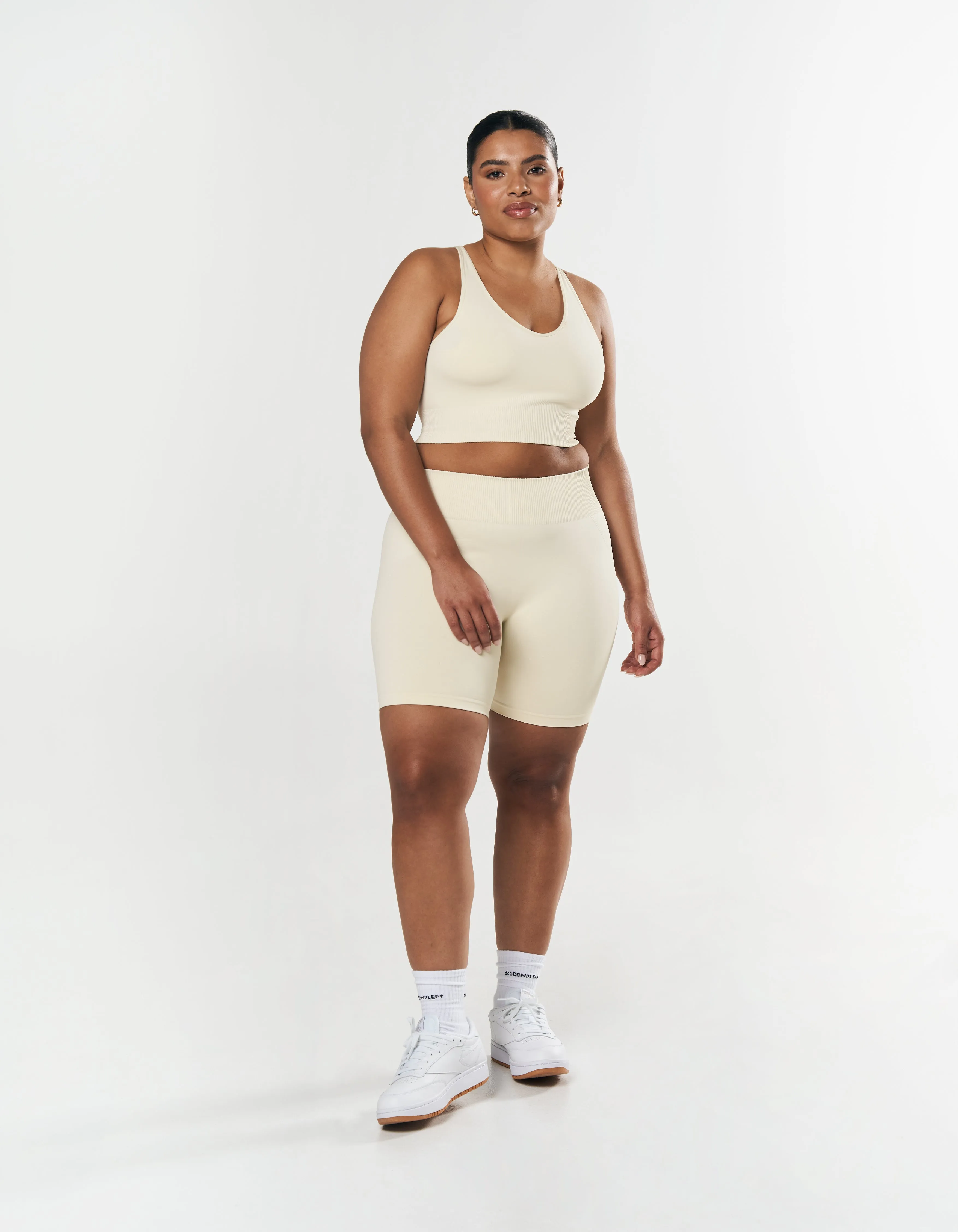 Seamless Midi Biker Shorts - Butter