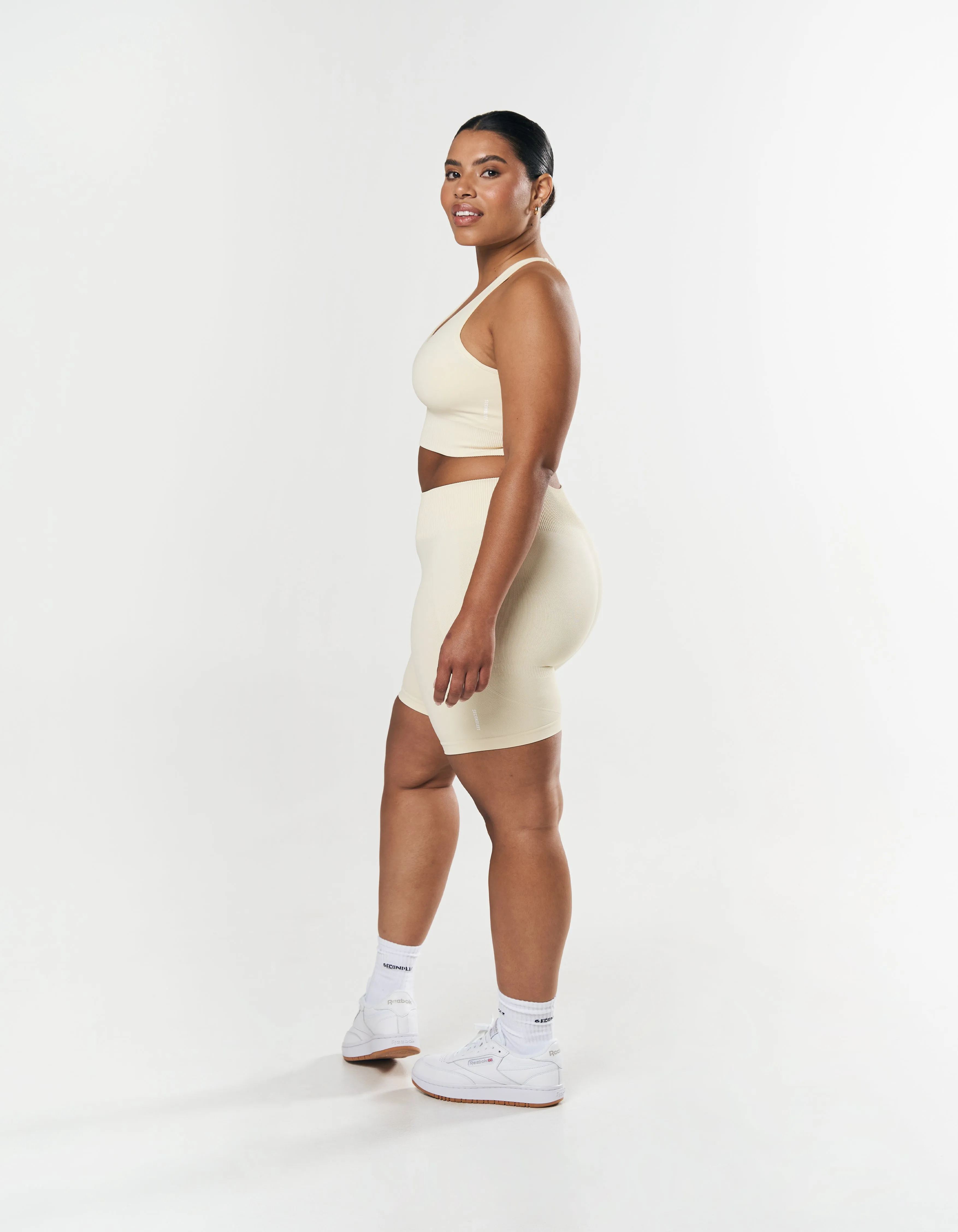 Seamless Midi Biker Shorts - Butter