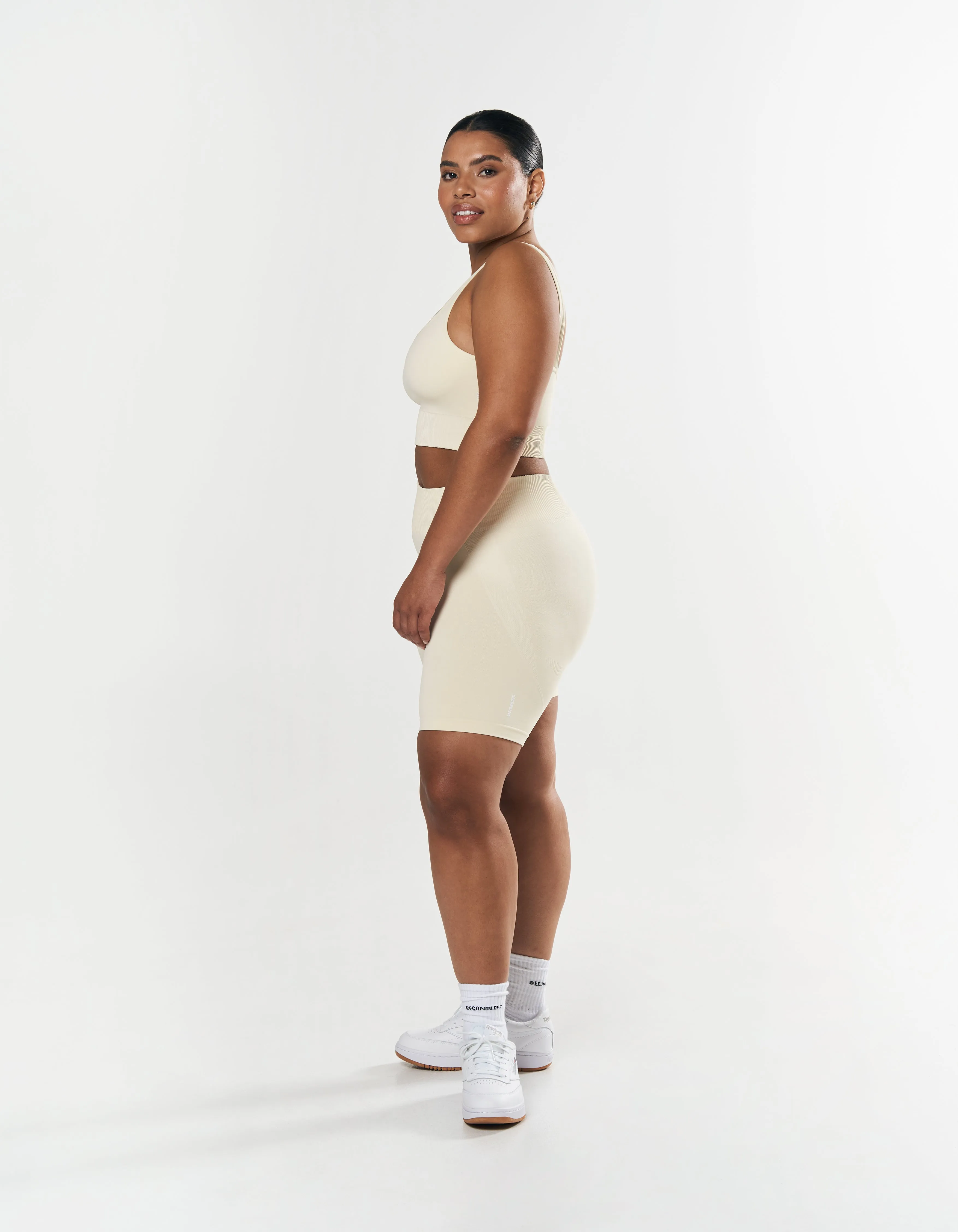 Seamless Midi Biker Shorts - Butter
