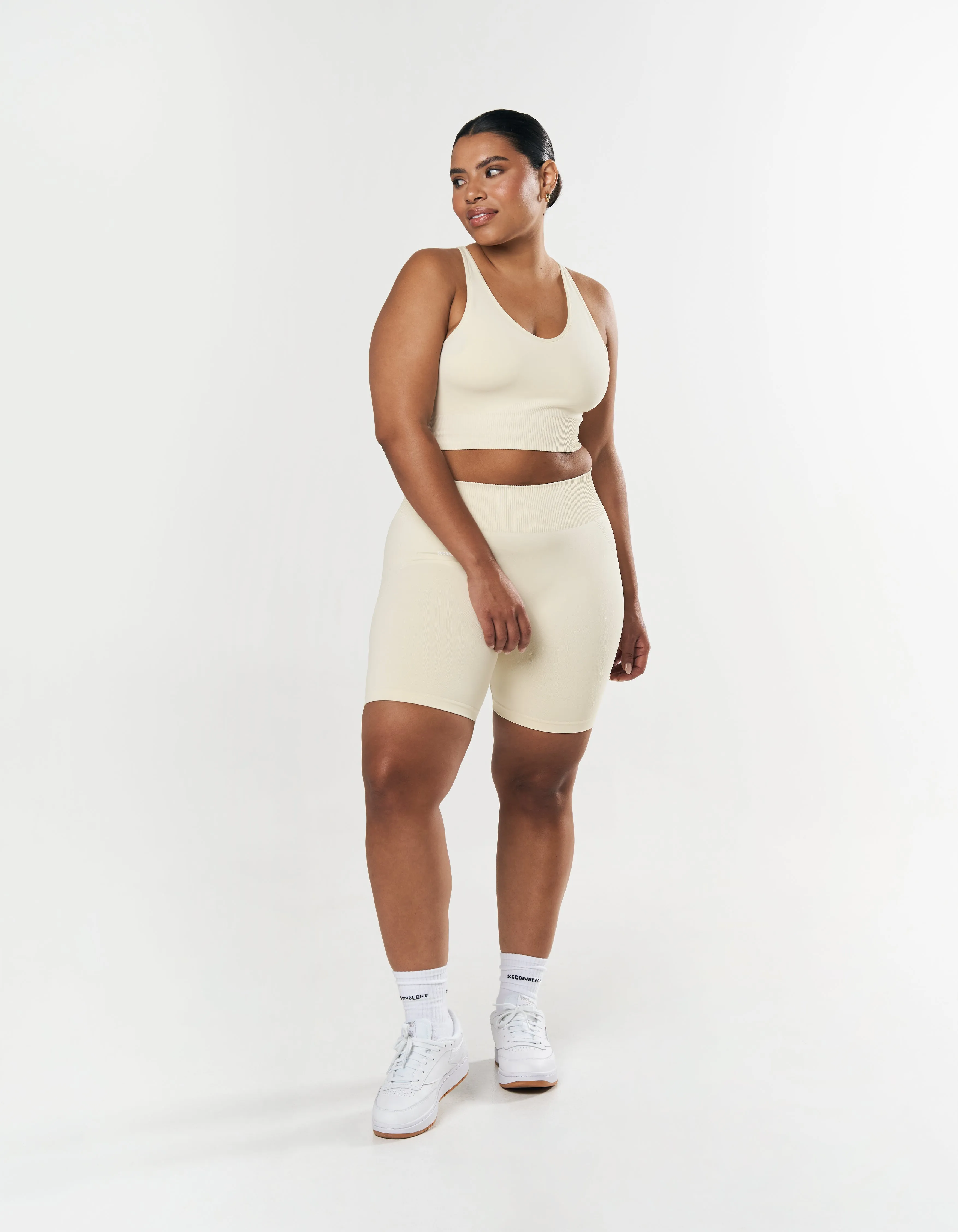Seamless Midi Biker Shorts - Butter