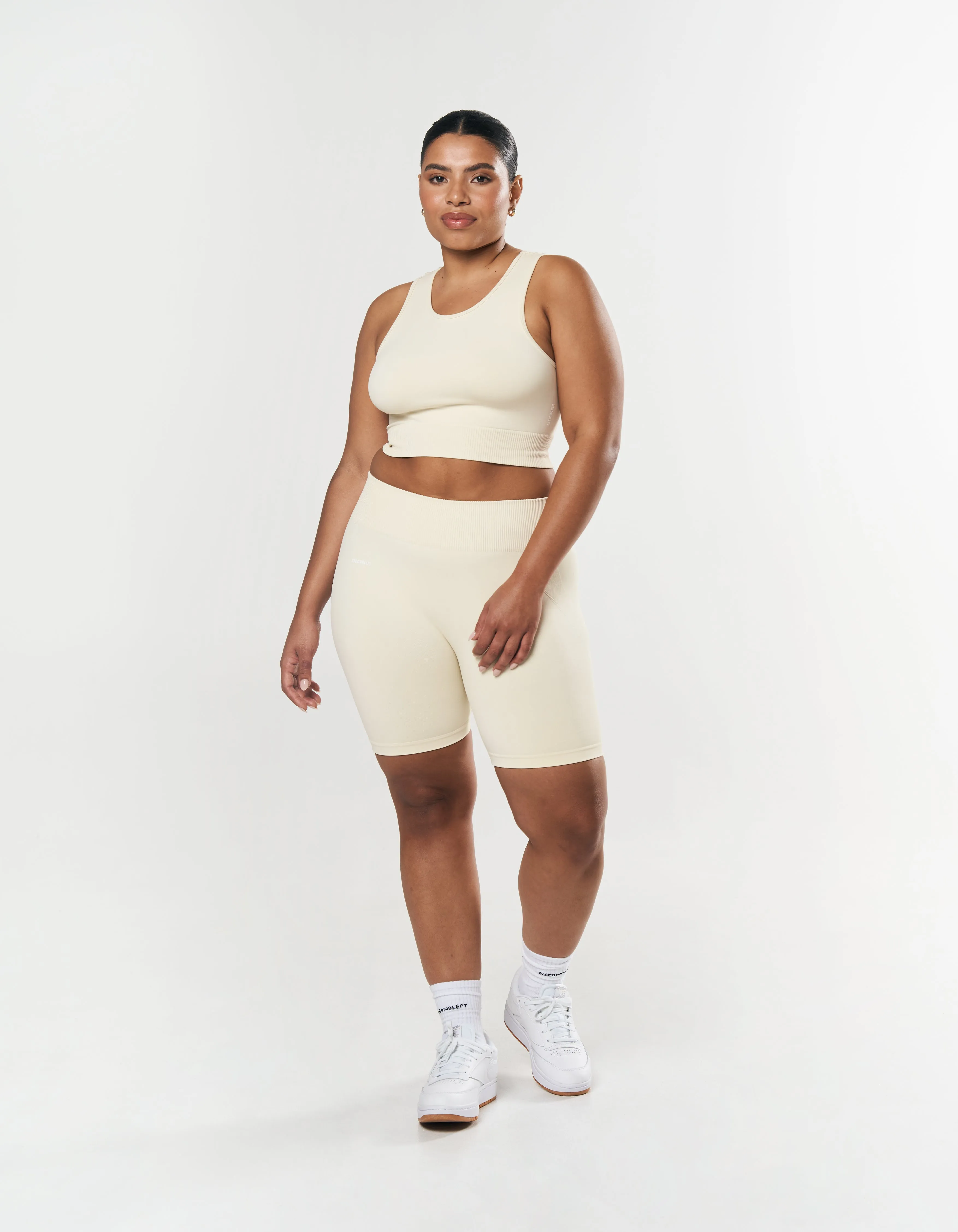 Seamless Midi Biker Shorts - Butter