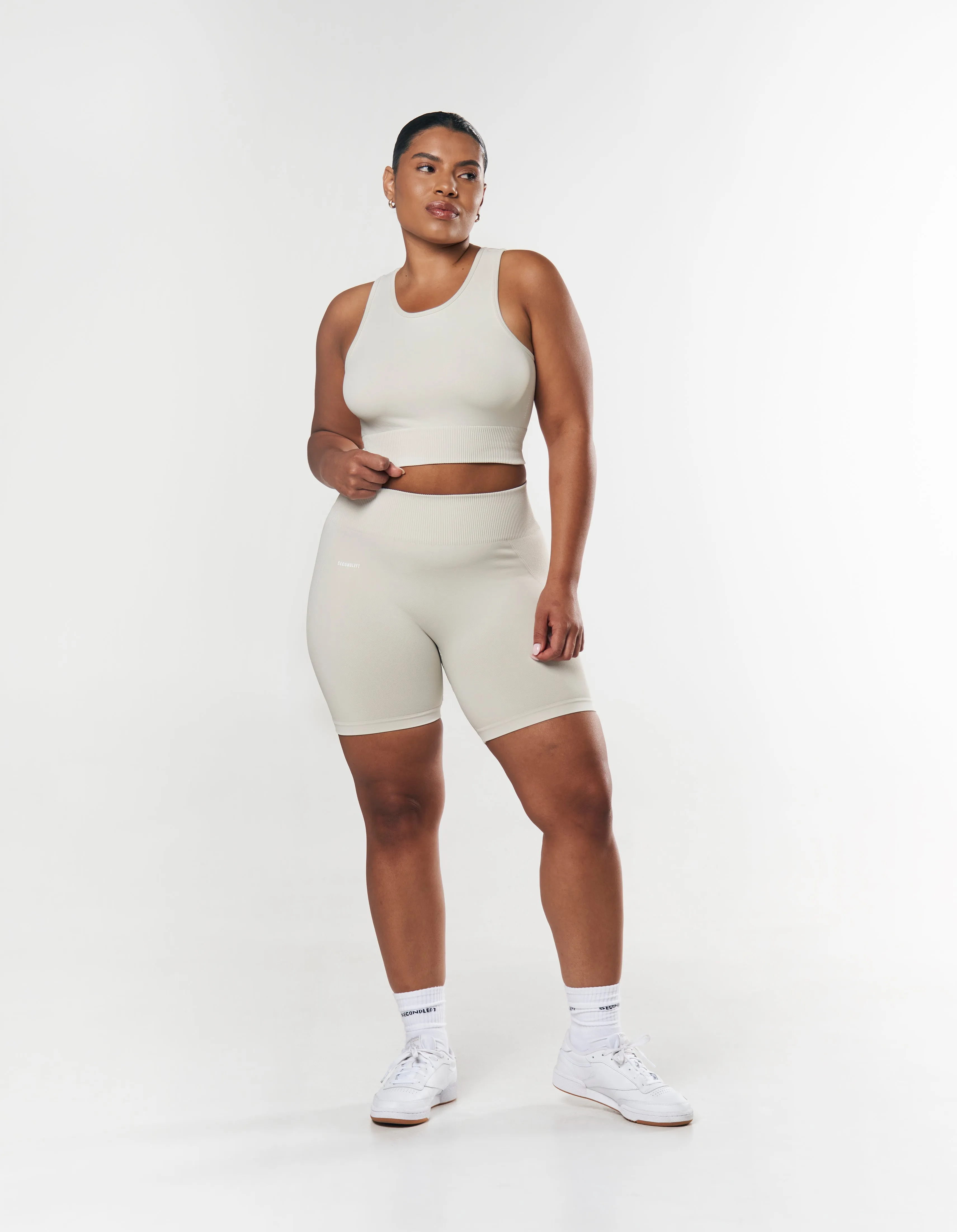 Seamless Midi Biker Shorts - Dove