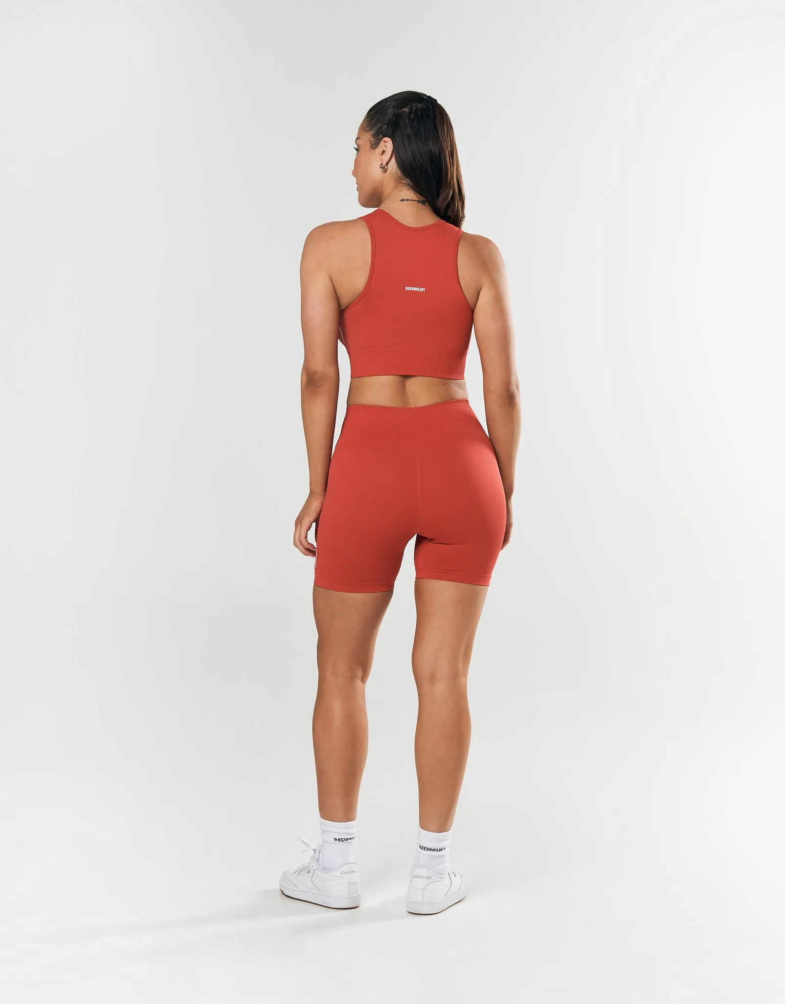 Seamless Midi Biker Shorts - Red