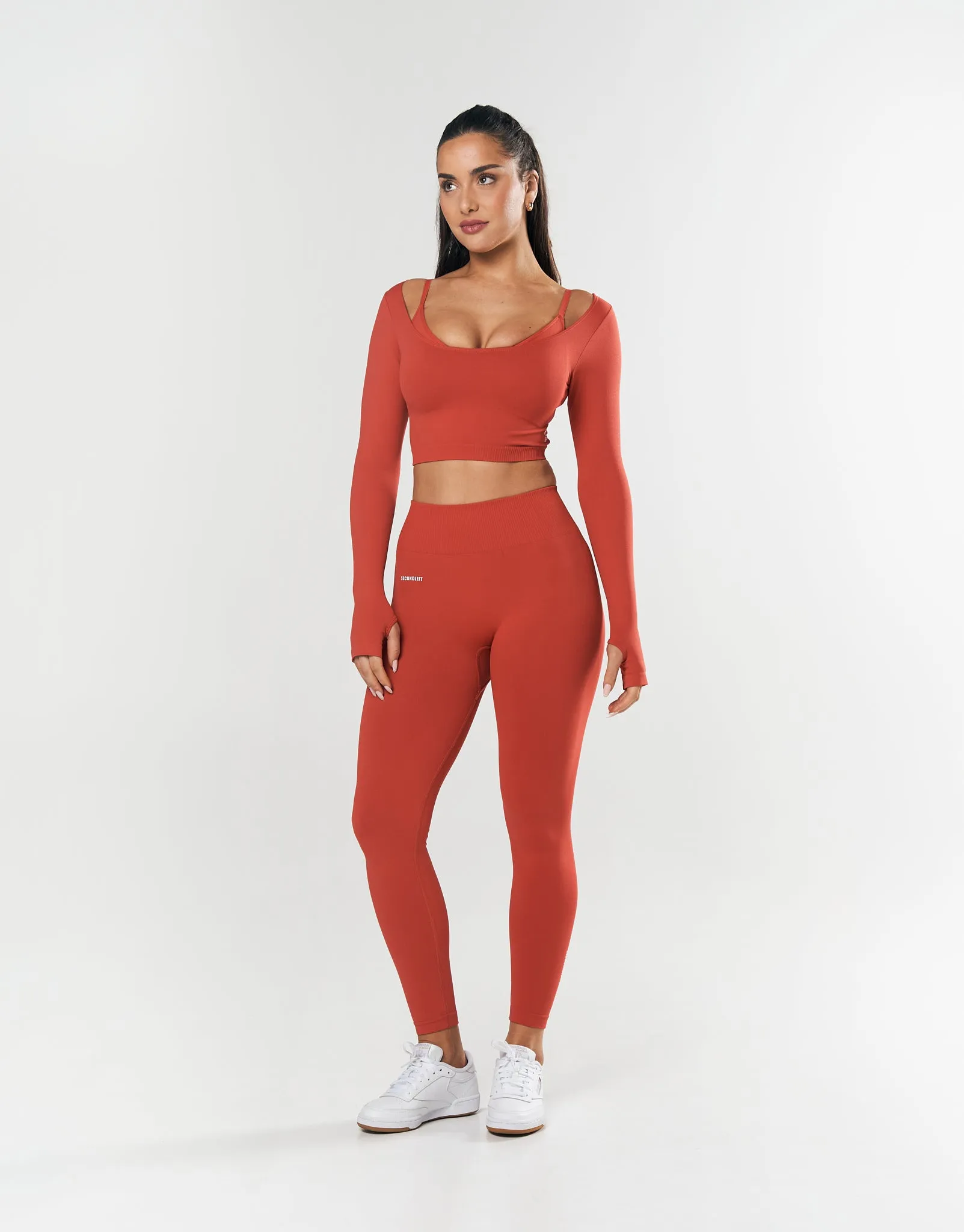 Seamless Scoop Long Sleeve - Red
