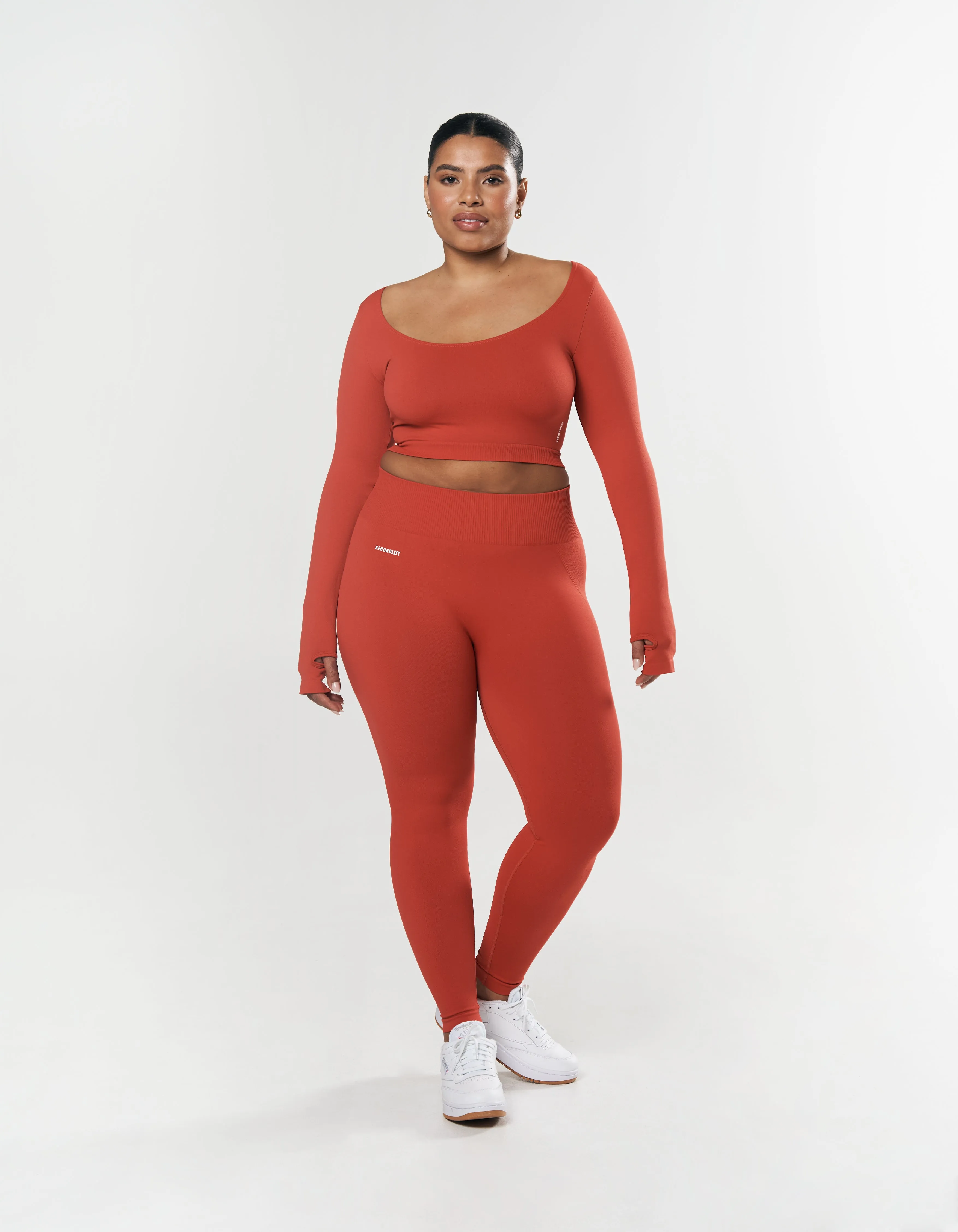 Seamless Scoop Long Sleeve - Red