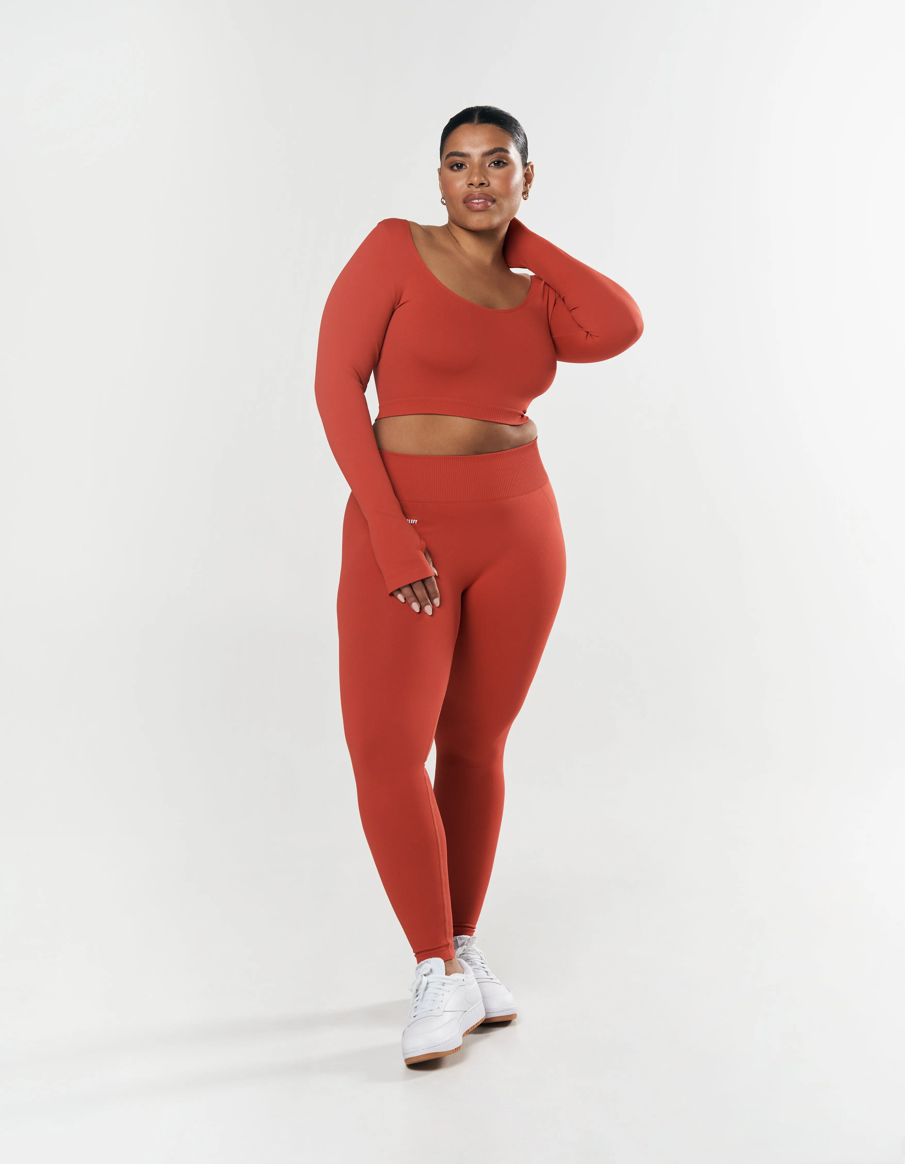 Seamless Scoop Long Sleeve - Red