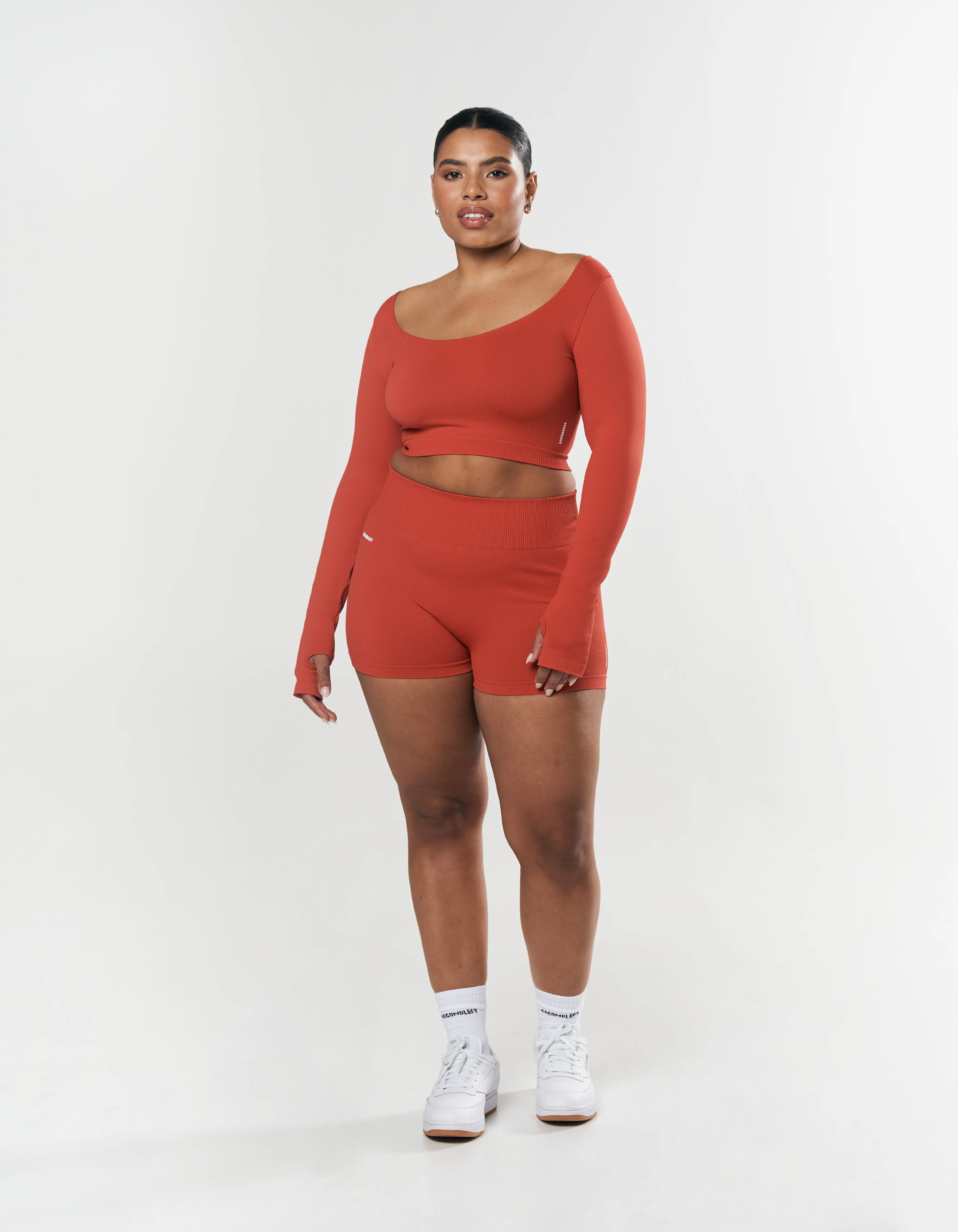 Seamless Scoop Long Sleeve - Red