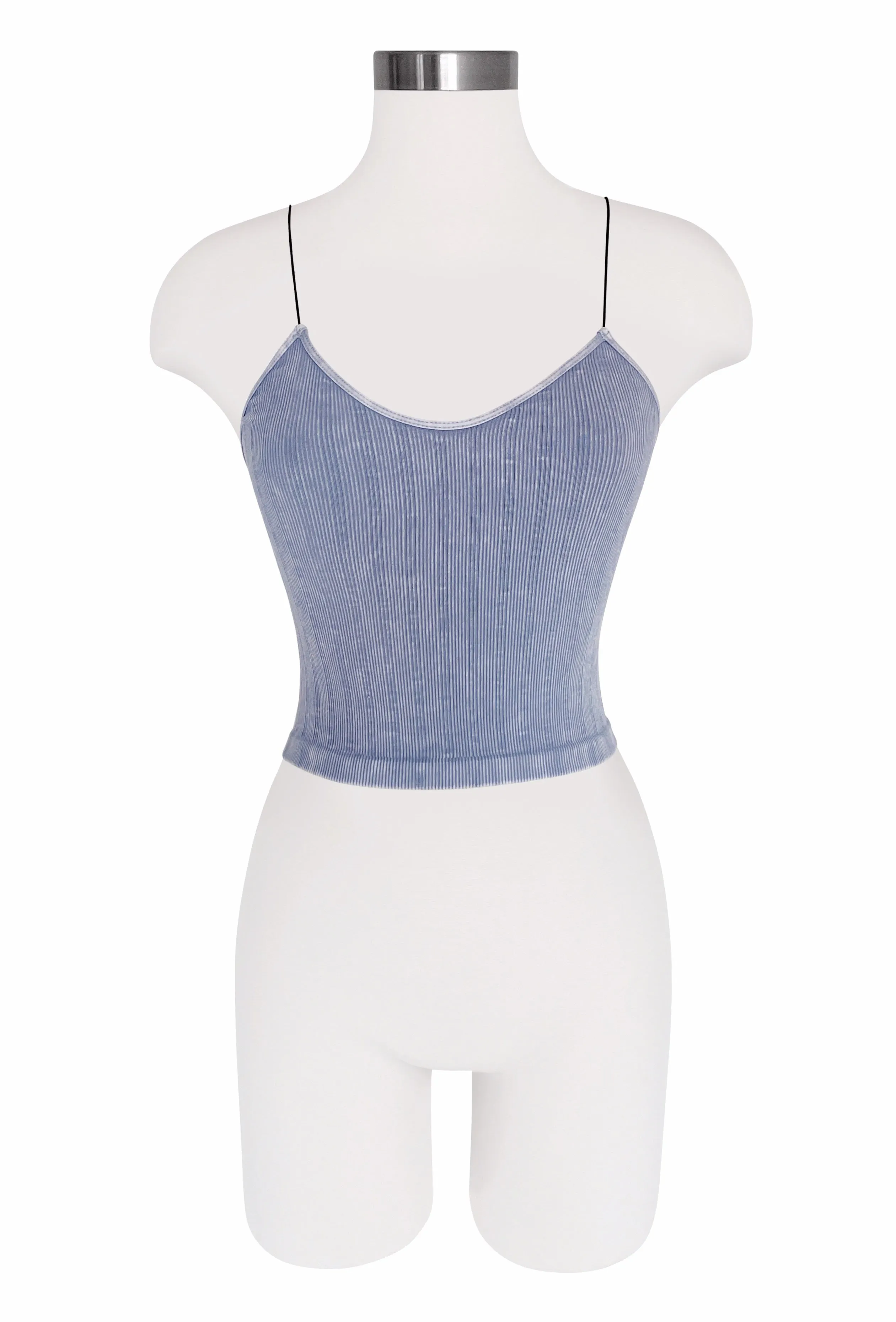 Seamless String Strap Tank - Gray