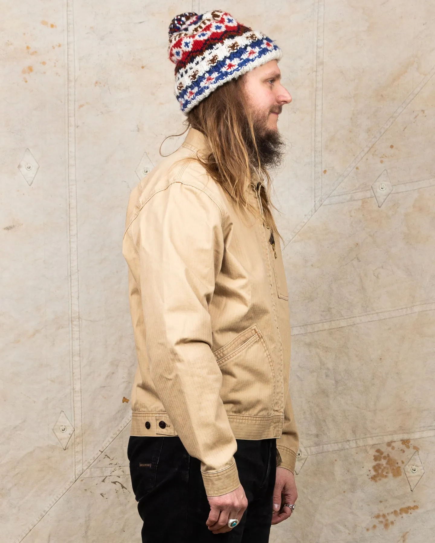 Second hand Indigofera Tucson Beige HBT Jacket Size L