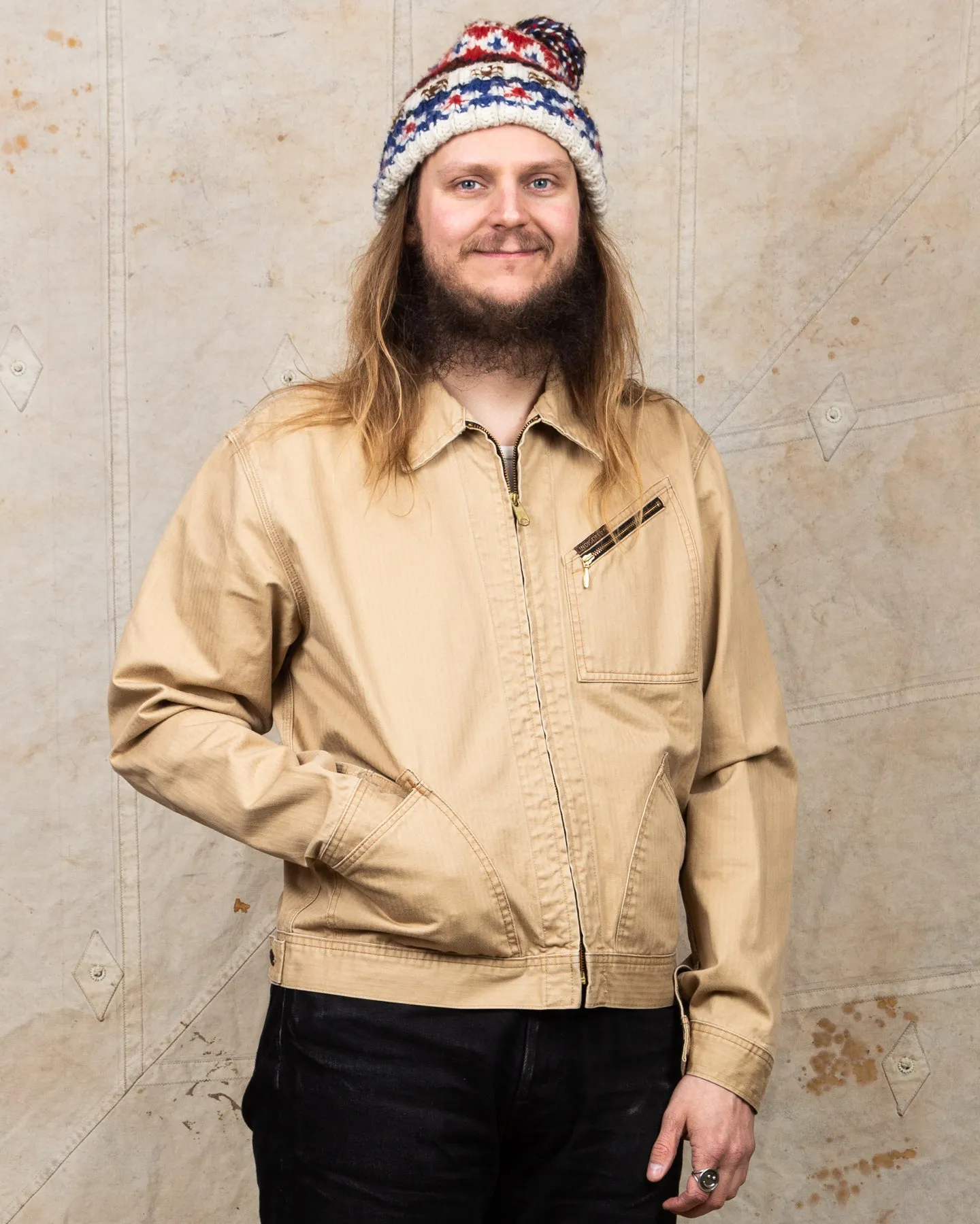 Second hand Indigofera Tucson Beige HBT Jacket Size L