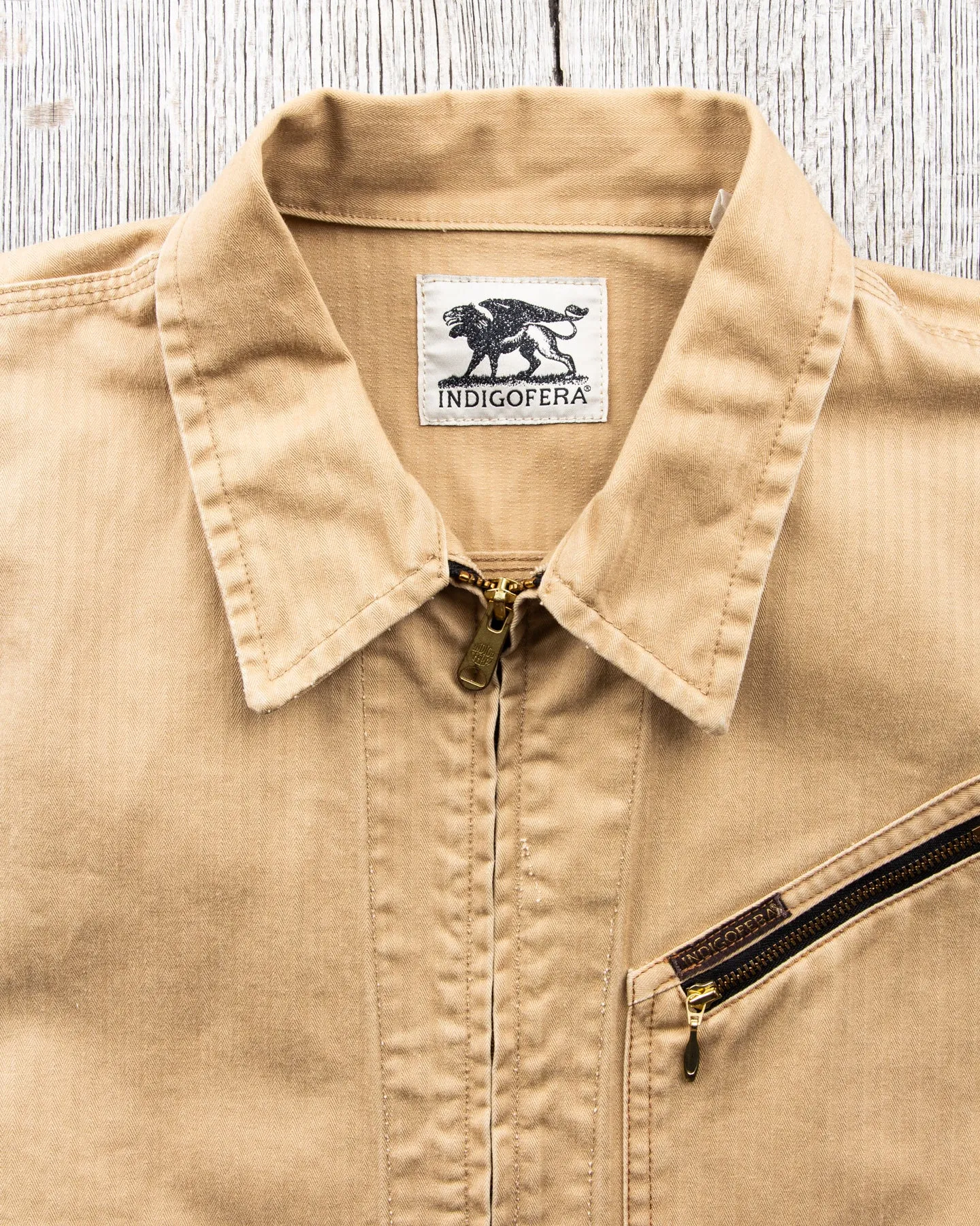 Second hand Indigofera Tucson Beige HBT Jacket Size L