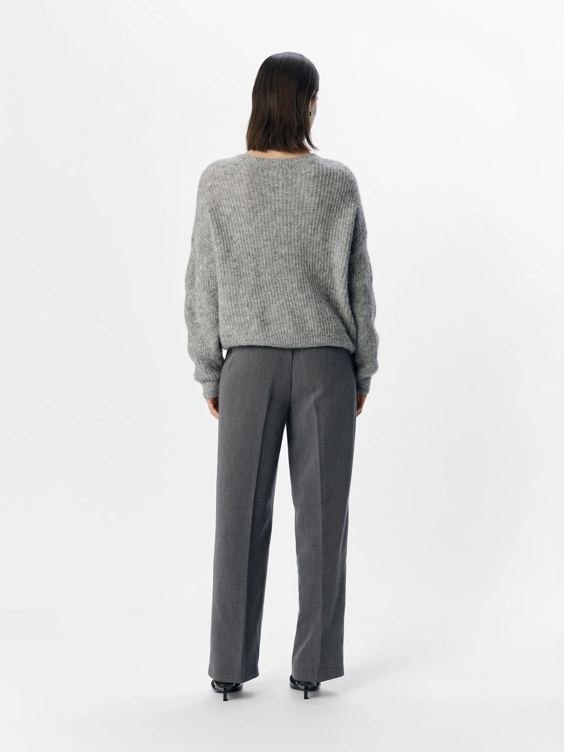 Sequin Detail Knitted Pullover - Grey