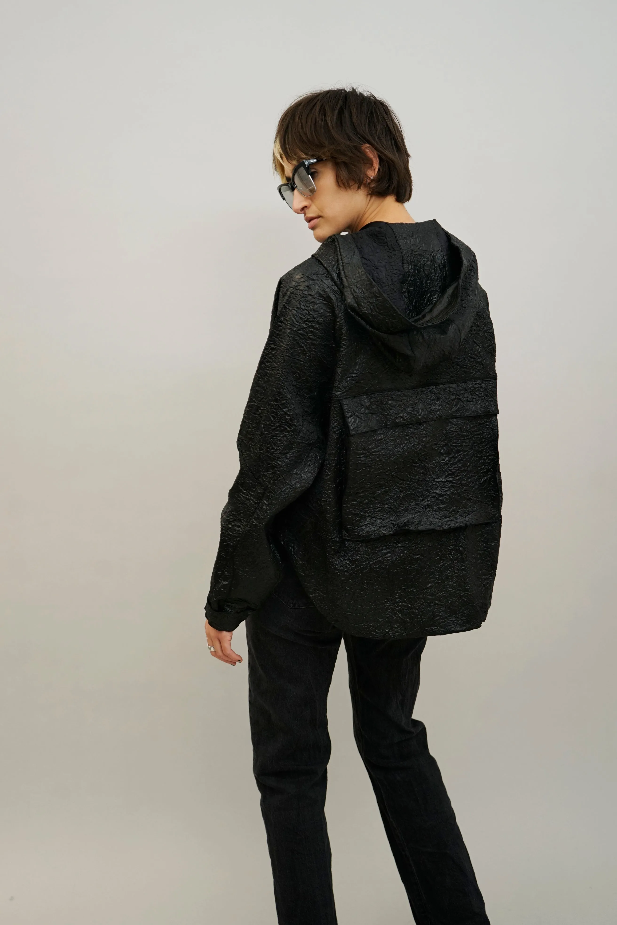 Seth Crinkle Hooded Textured Jacket
