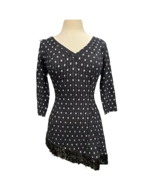 SHAKIRA V- Neck 3/4 Sleeve Tunic Textured Lace Top