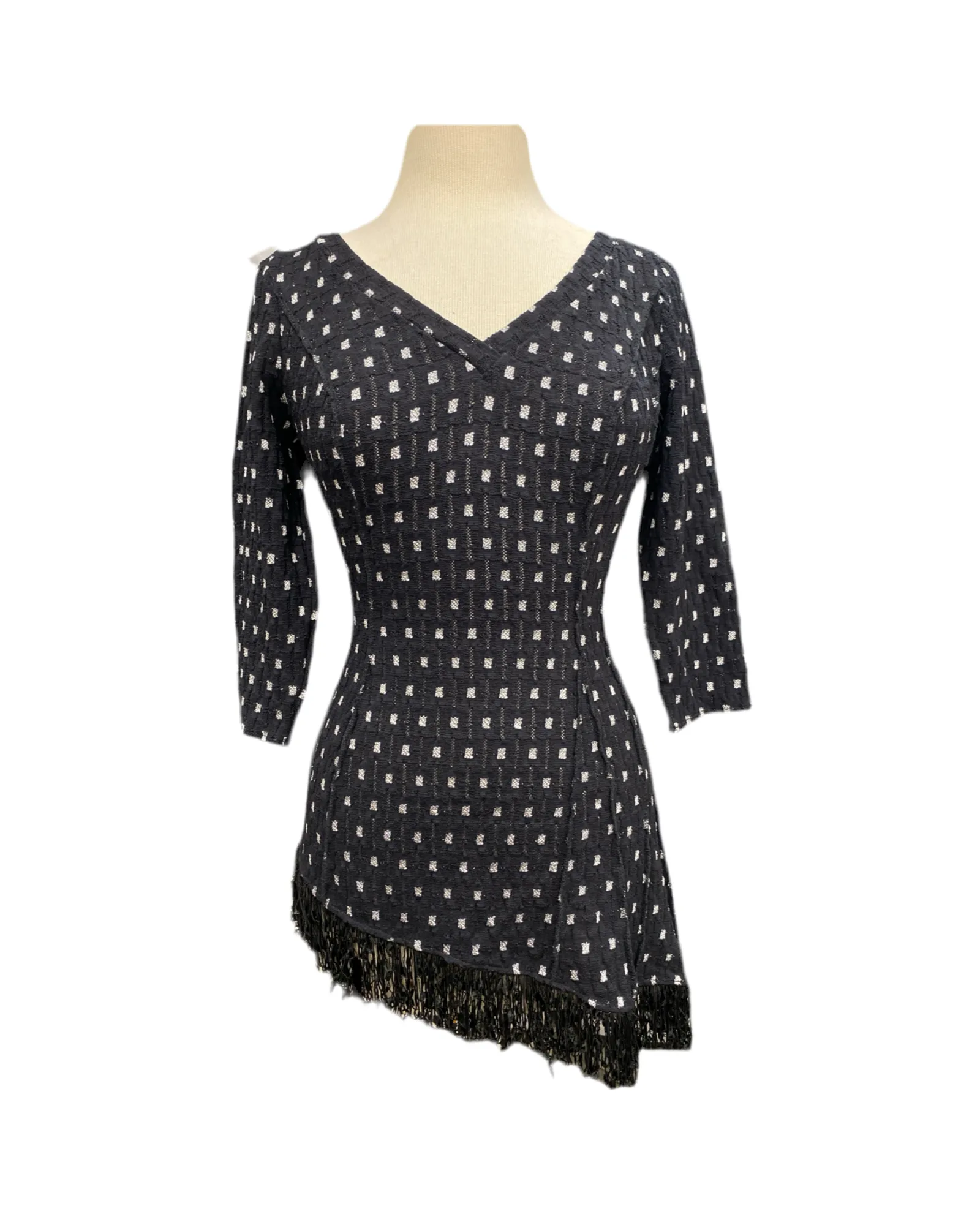 SHAKIRA V- Neck 3/4 Sleeve Tunic Textured Lace Top