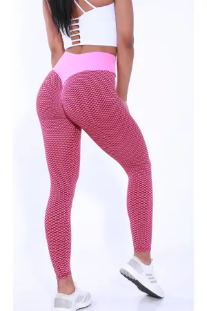 Shapewear Gym Bunny Bubble leggings AKA ‘Tik Tok Pants’ - Anti cellulite leggings - Pink
