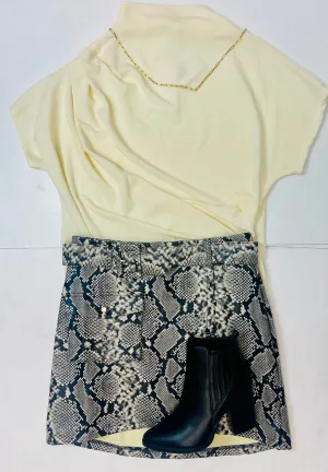 Shay Shirring Mock Neck Top