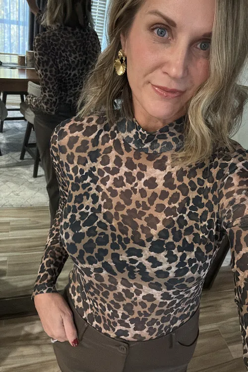 Sheer Leopard Bodysuit