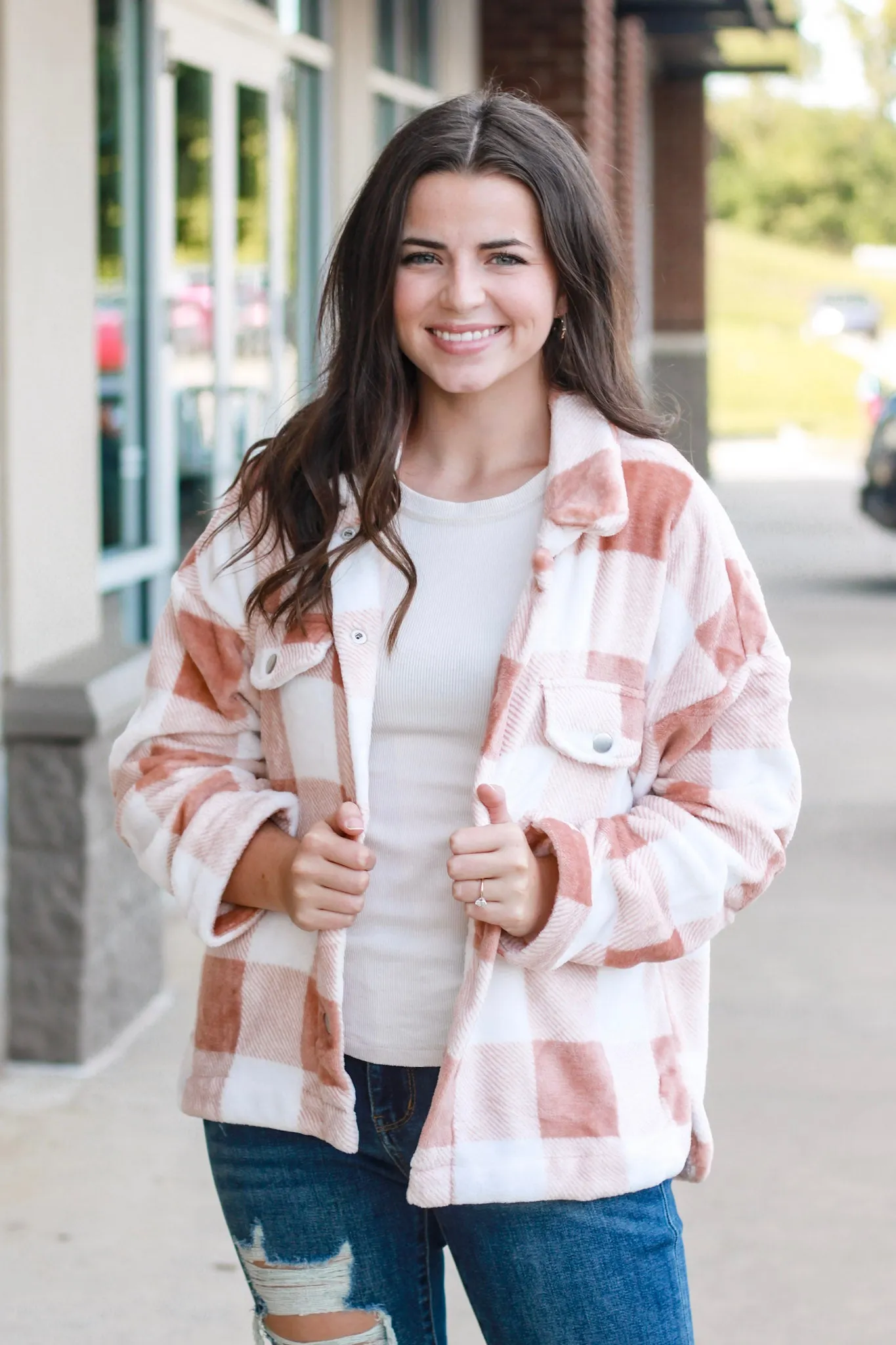 She's So Snuggly Checkered Jacket