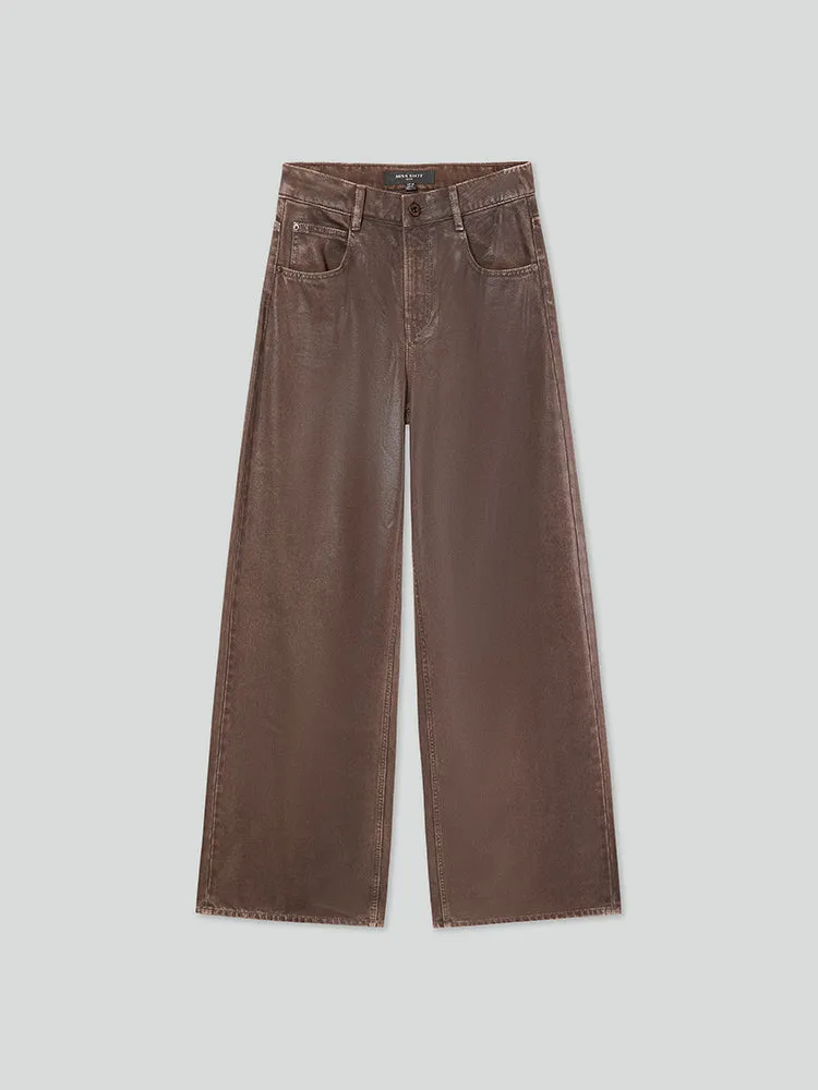 Shiny Straight Leg Jeans