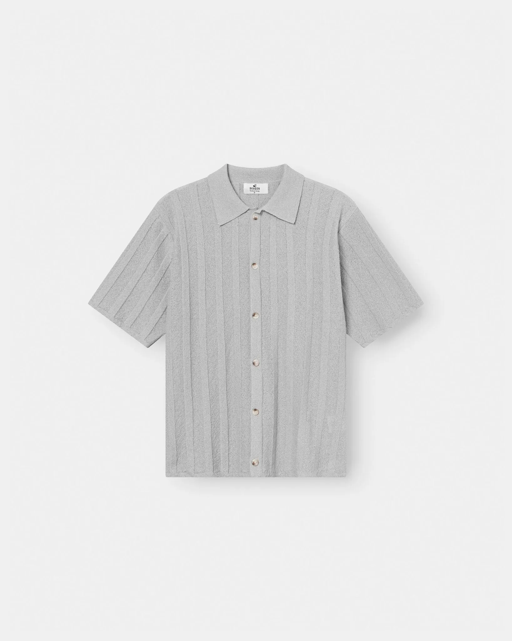 Short Sleeve Textured Shirt Gray