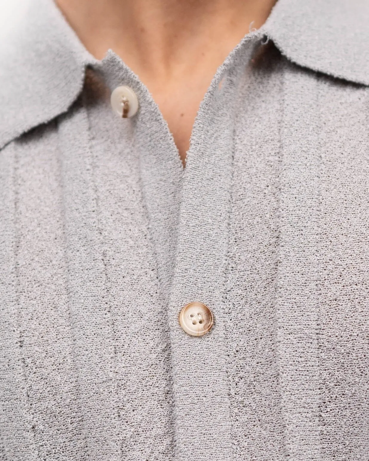 Short Sleeve Textured Shirt Gray