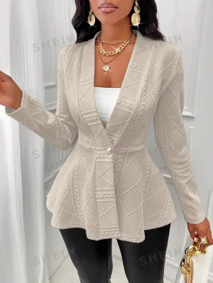 Slayr Solid Color Textured Single Button Jacket