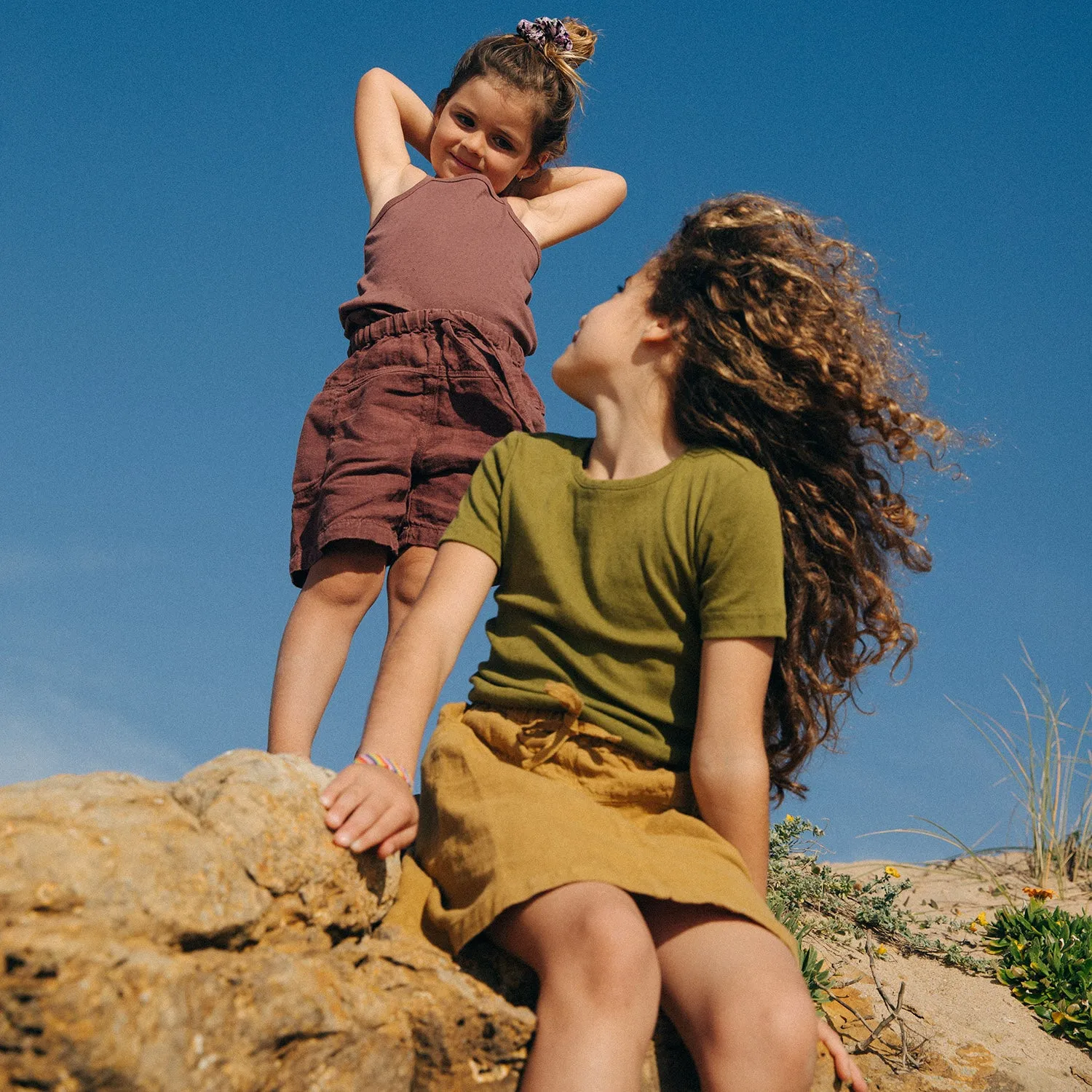 Smew Top - Cotton Pointelle - Olive