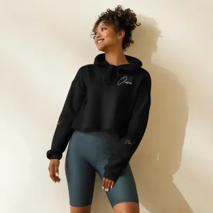 Snake Crop Hoodie with Dyed-to-Match Drawstrings & Raw Hem - 52% Cotton Blend & Lightweight - Perfect for Fashionistas