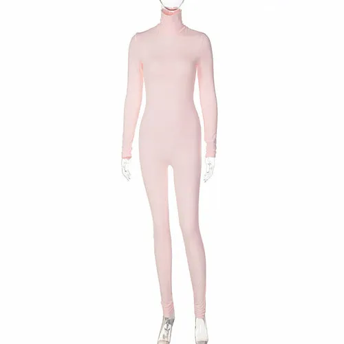 Solid Color Compression Fitness Jumpsuit