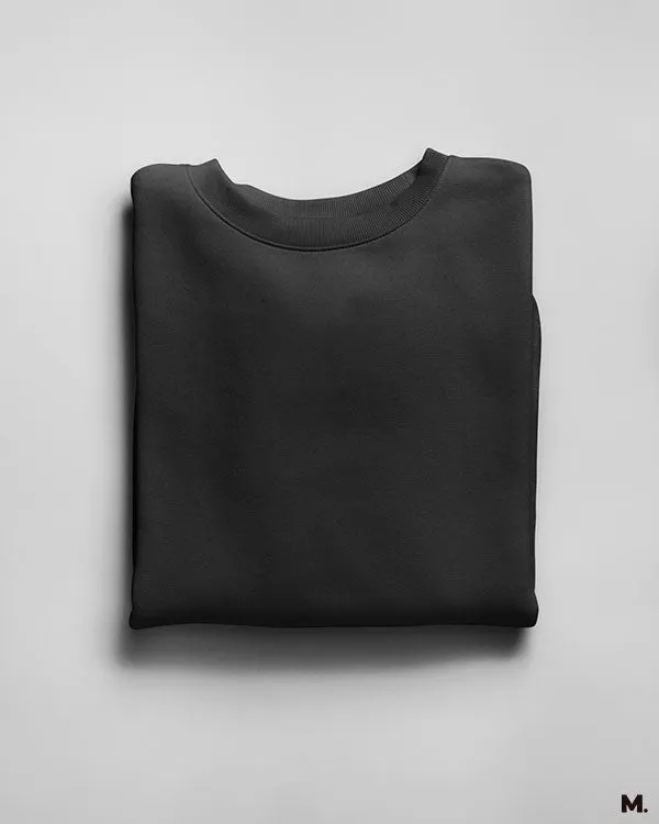 Solid unisex black sweatshirt