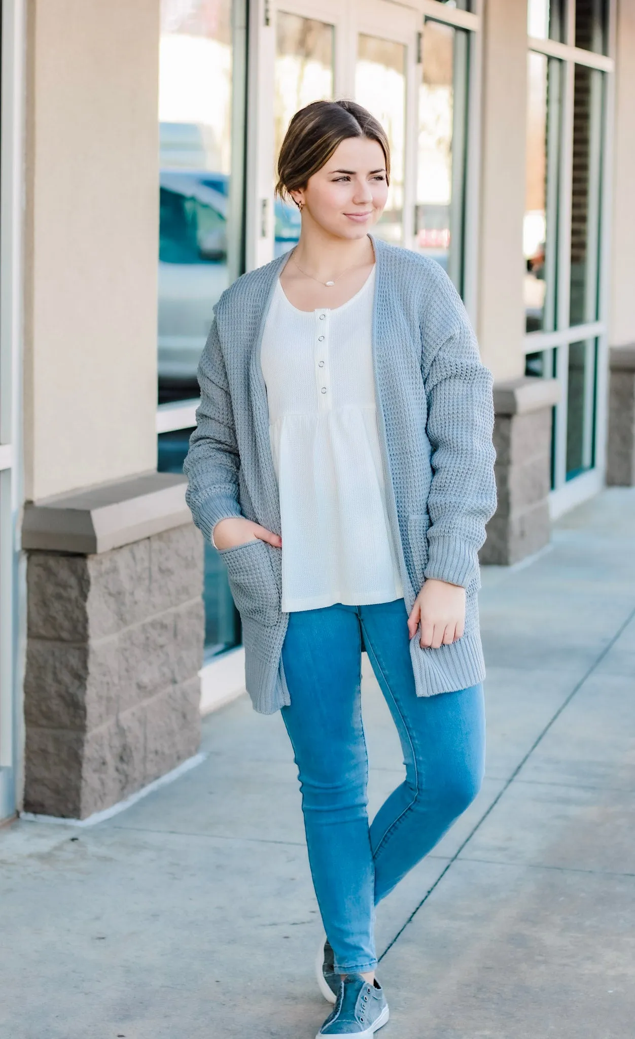 Soul Sisters Babydoll Henley in Off White