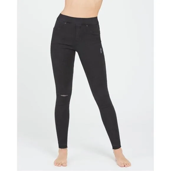 Spanx Vintage Black Distressed Ankle Skinny Jeans Leggings Medium NWT