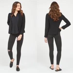 Spanx Vintage Black Distressed Ankle Skinny Jeans Leggings Medium NWT