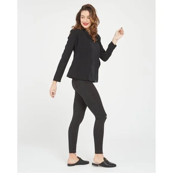 Spanx Vintage Black Distressed Ankle Skinny Jeans Leggings Medium NWT
