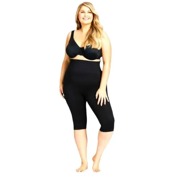 SPANX Women's Plus Size Black Cropped Spanx 2X