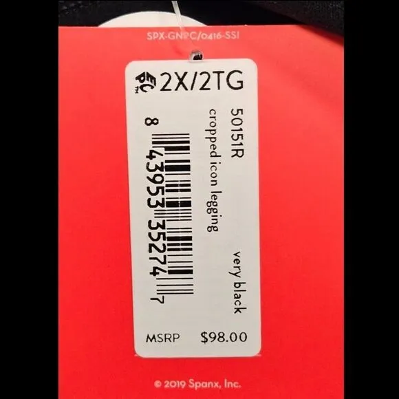 SPANX Women's Plus Size Black Cropped Spanx 2X