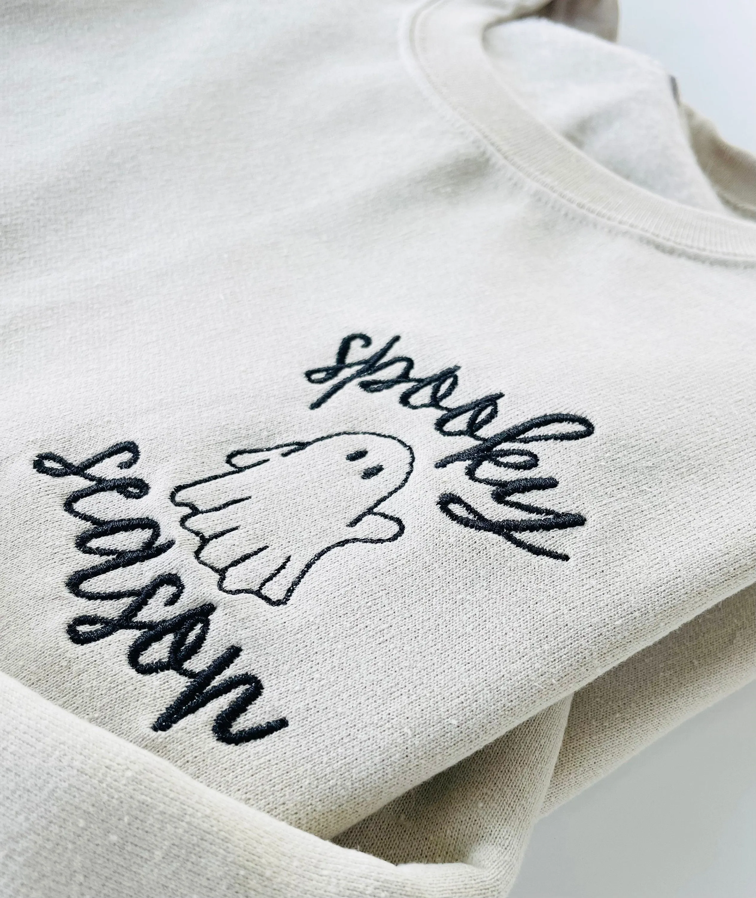 Spooky Ghost Embroidered Sweatshirt