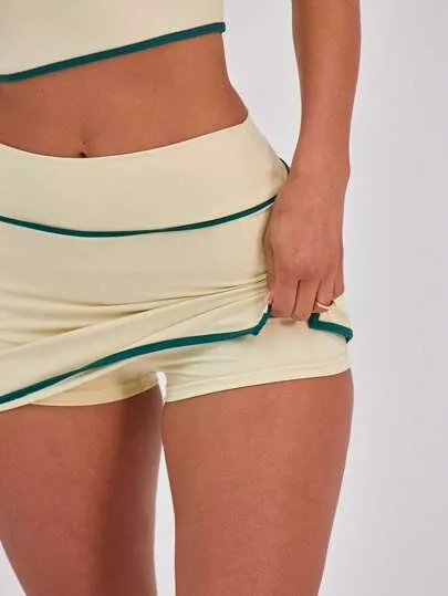 Sport Binding Detail Small Split Sports Gym Skort – Active & Stylish