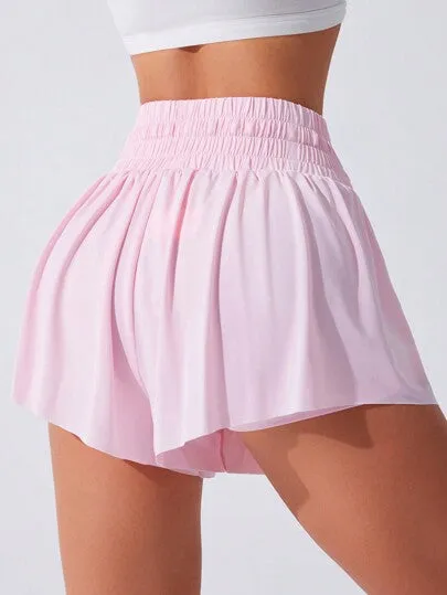 Sport Studio Knotted Pocket Yoga Shorts – Solid Color, Lightweight & Breathable