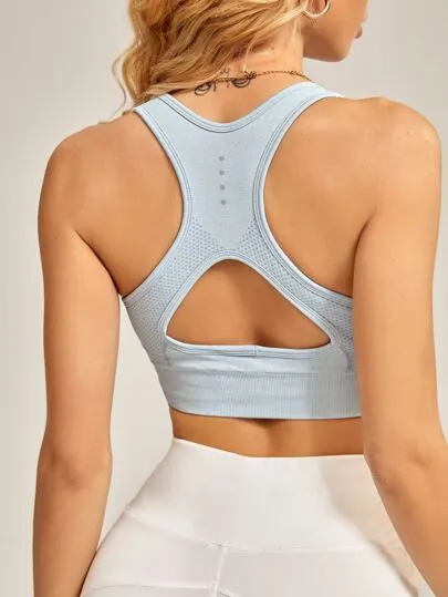 Sport Studio Seamless Cut-Out Back Sports Bra – Breathable & Supportive