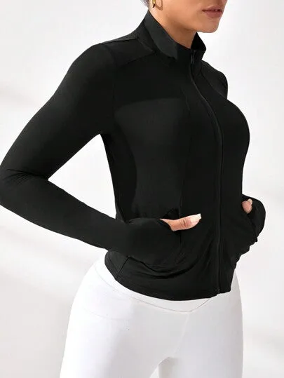 Sport Studio Women's Basic Yoga Jacket – Long Sleeve & Lightweight