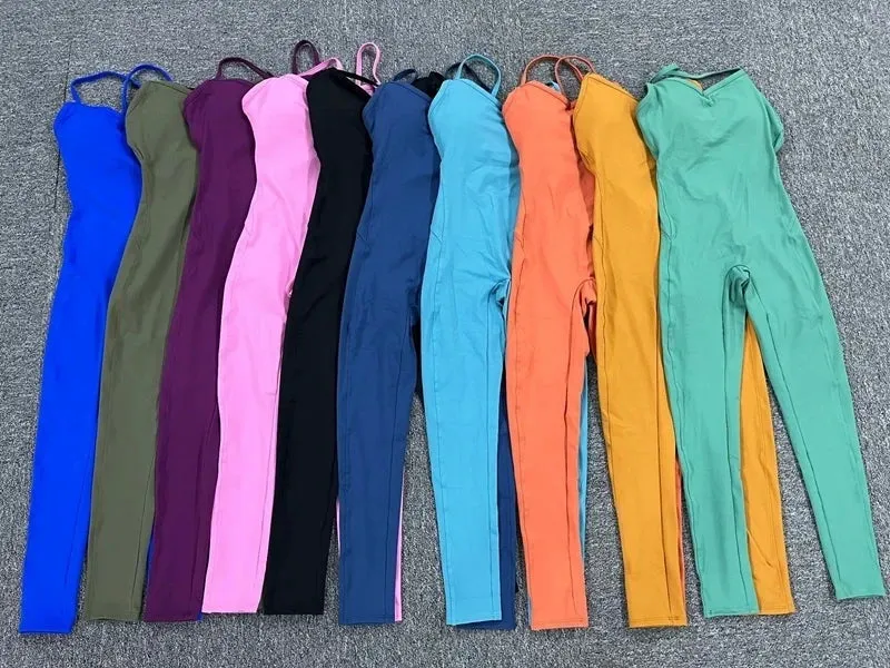 Sporty Jumpsuit Women - Fitness Overalls Yoga Suit for Fitness, Sportswear Gym Clothing Sport Outfit Clothes Set Green