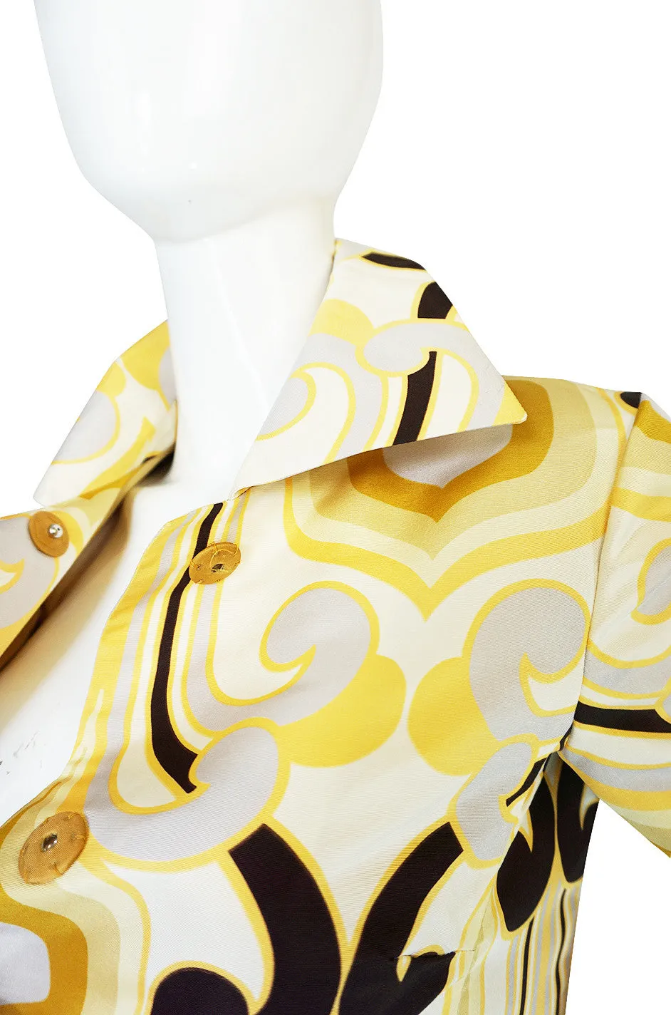 S/S 2005 Miu Miu Runway Geometric Print Silk Coat