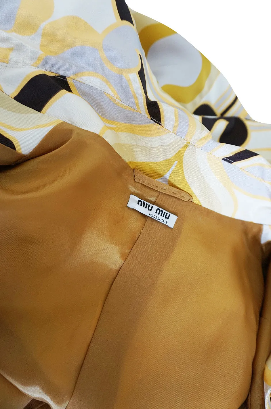 S/S 2005 Miu Miu Runway Geometric Print Silk Coat