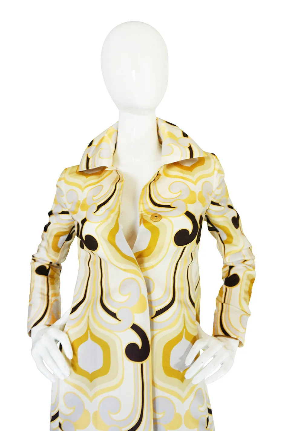 S/S 2005 Miu Miu Runway Geometric Print Silk Coat