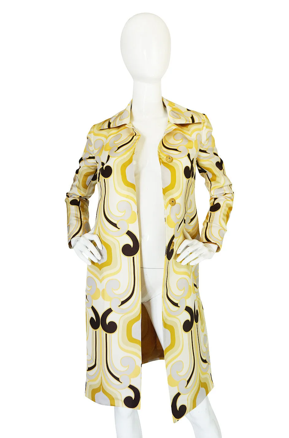 S/S 2005 Miu Miu Runway Geometric Print Silk Coat