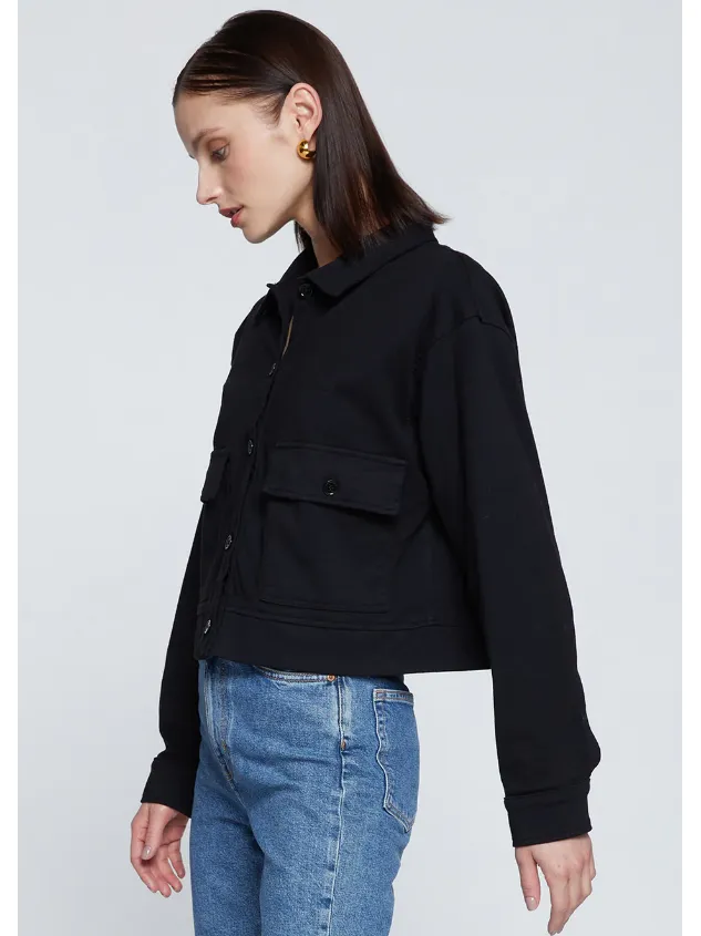 Stateside Ponte Cropped Jacket in Black