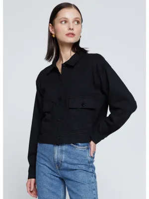 Stateside Ponte Cropped Jacket in Black