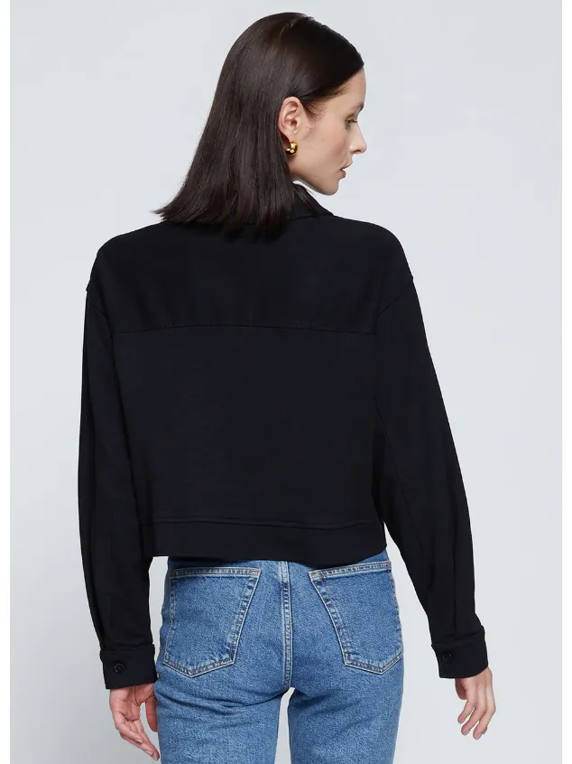 Stateside Ponte Cropped Jacket in Black